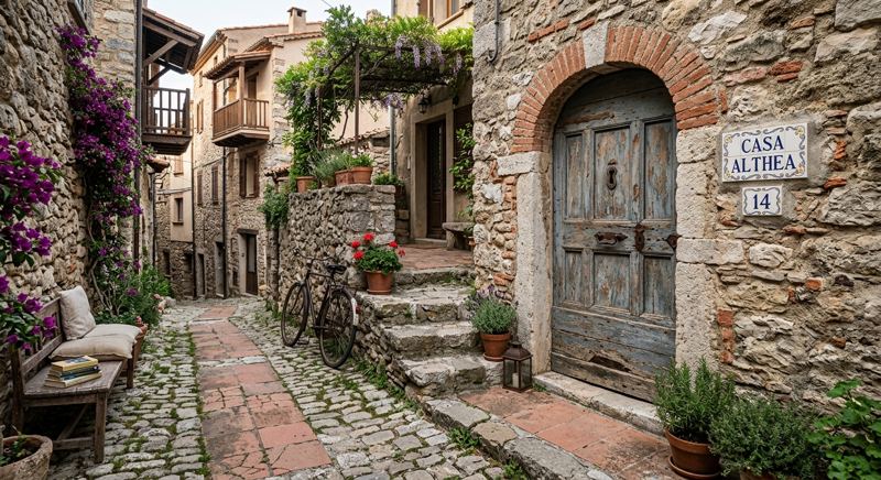 L'ingresso di Casa Althea nel vicolo