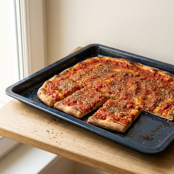 Pizza rossa, teglia intera