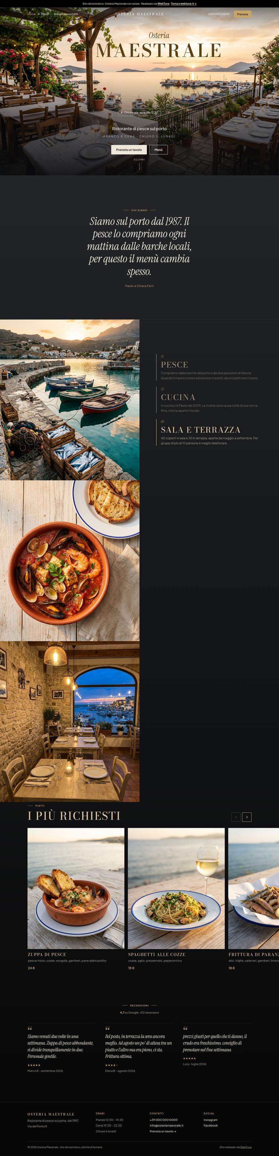 Il sito di Osteria Maestrale